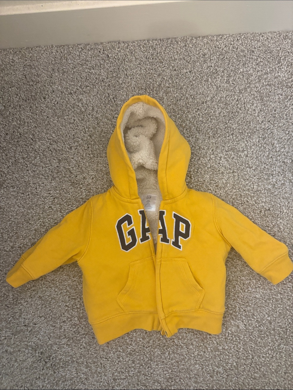 GAP Kids Bright Yellow Sherpa Hoodie